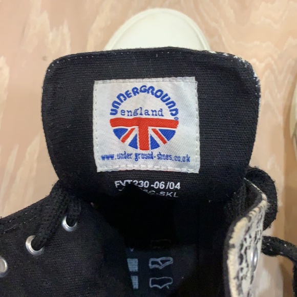 Rare Underground England skull high top sneakers - Size 6 - Picture 6 of 8